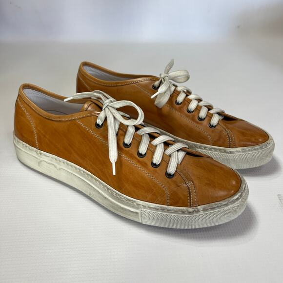 Common Projects Tournament Low Tan Polished Leather Sneakers EU 42 Italy Retro main image 6
